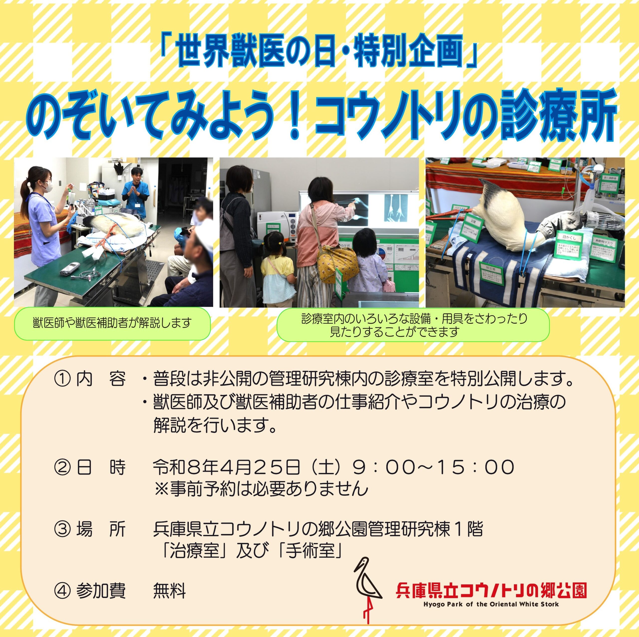 「世界獣医の日・特別企画」のぞいてみよう！コウノトリの診療所